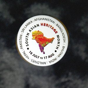 White South Asian Heritage Month Emblem Badge